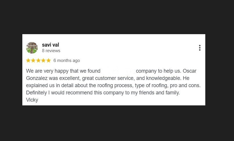 Valerie Valenzuela Review Miami Roofing - Miami Roofing Review